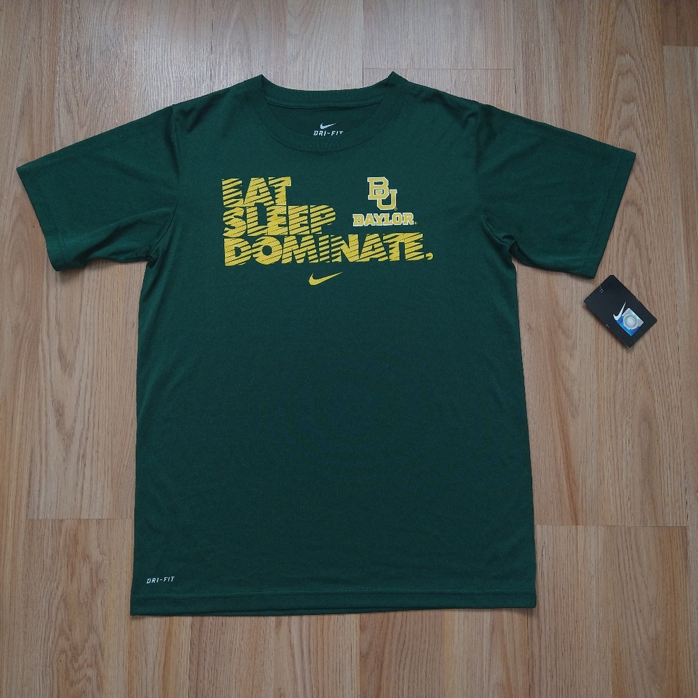 Nike Eat sleep dominate dri fit T-shirt Green Yellow Size Large